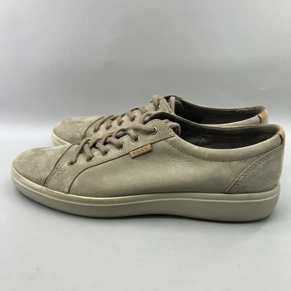 ECCO Soft 7 Casual Sneakers Men Size 11 US, 45 EU Brown Nubuck Comfort Low Shoes